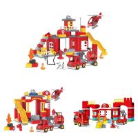 Gorock City Fire Fighting Engine Helicopter Fireman Brick Building Block Fire station Set Education big size Christmas Gift