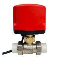 PPR Brass Motorized Ball Valve IP65 Waterproof Ball Valves PPR20 32 40 50 Big Torque Metal Motors  3 -Wire 2 Control