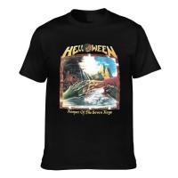 แขนสั้นโอเวอร์ไซส์เสื้อยืด ผ้าฝ้าย พิมพ์ลาย Helloween Keeper Of The Seven Keys Part Ii สําหรับผู้ชายS-4XL  X27C