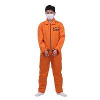 {AH Department Store}Mens Prisonit Confirm เครื่องแต่งกายฮาโลวีนแฟนซี Chirstmas Orange Criminal Jailbird Inmate เสื้อ Carnival โดยรวม Jumpsuit