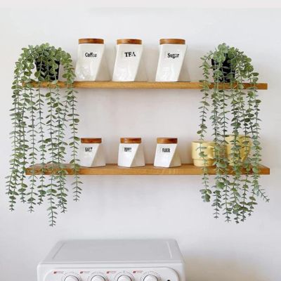 3 Pots Artificial Hanging Plants In Pot Eucalyptus Green Plants For Wall House Room Patio Office Decor