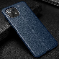 เคสฝาหลังสำหรับ Xiaomi Mi 11 Lite/ 11 Lite 5G / 11 Lite 5G NE ลายธุรกิจลิ้นจี่เคสโทรศัพท์พื้นผิวหนังป้องกันการลื่นป้องกันซองนุ่มกันกระแทก