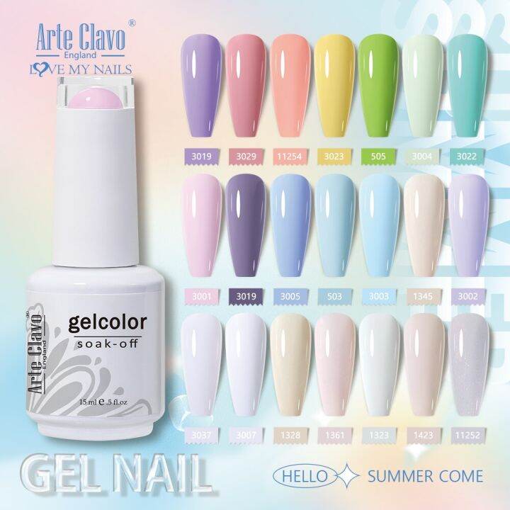 Arte Clavo 15ml Gel Nail Summer Series Polish UV&LED Lakiery Hybrydowe ...