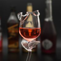 Fancy Red Wine Goblet Wine tail Glasses 100ml Rose Flower Shape Wine Glass Party Barware Drinkware