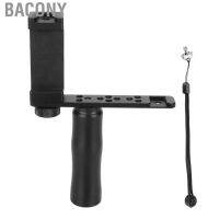 Bacony Smartphone Vlogging Hand Grip with Phone  Holder Wrist Strap Cold Shoe Mount 1/4in Screw Holes for Filmmaking Video Record dkj