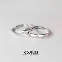 s925 Couples ring 43 แหวนคู่รักเงินแท้ shiny ประดับCubic Zirconia (CZ) เรียบง่าย ใส่สบาย เป็นมิตรกับผิว