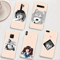 BY4 Ahegao Girl อ่อนนุ่ม โปร่งใส เคสโทรศัพท์ หรับ Samsung A34 M52 A04 M30S A23 M23 M53 M21 A54 M30 A40S A9 A14 A04S M33 Plus