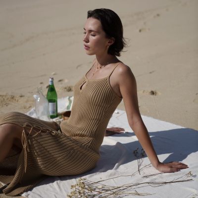 Umber Julia Knitted Dress (Sand)