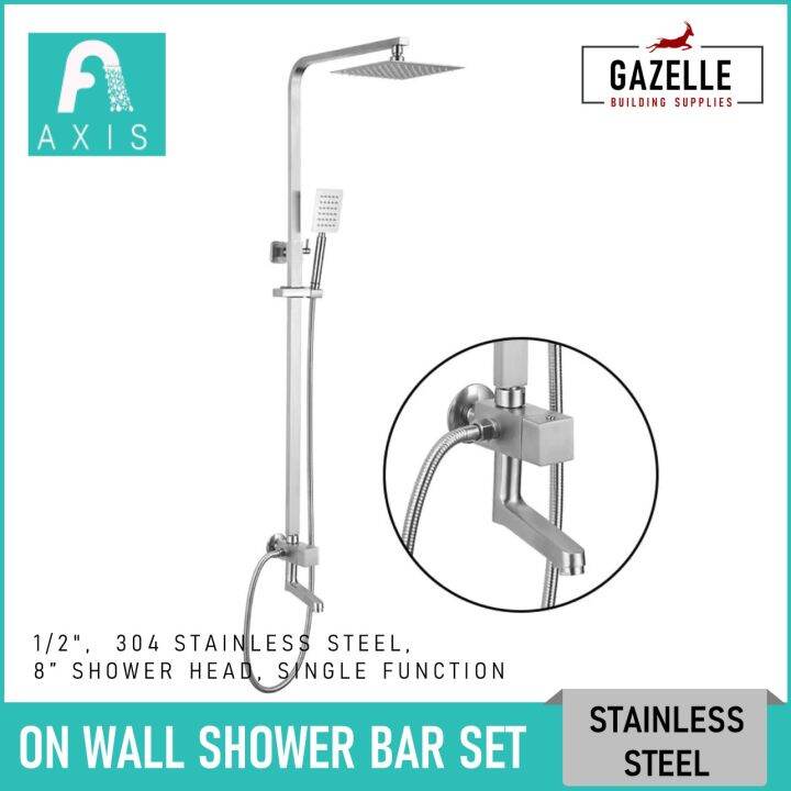 Axis On Wall Shower Bar Set Square Stainless Steel Lazada PH