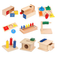 Wooden Montessori Sensory Toys Coin Imbucare Box With 6 in 1 Box Montessori Educational Preschool Training Toys for Children