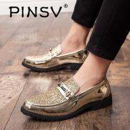 PINSV Formal Shoes for Men Casual Fashion Leather Shoes Business Shoes