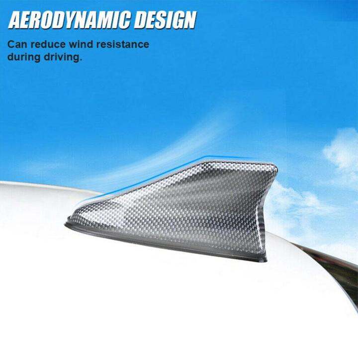 Universal Carbon Fiber Look Car Roof Top Mount Shark Antenna Aerial