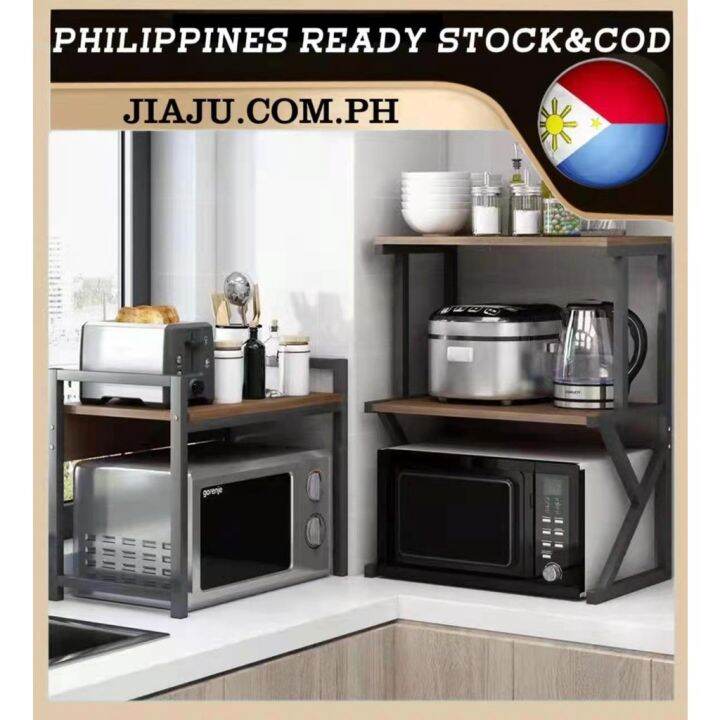 hottest selljibwcaptv1 ⚡️COD⚡️2 Layer Microwave Rack Oven Shelf Load