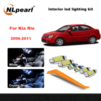 NLpearl 9Pcs Canbus ไฟ LED แผนที่โดมหลอดไฟภายในชุดสำหรับ Kia Rio 2006 2007 2008 2009 2010 2011ข้อผิดพลาดฟรี T10หลอดไฟ LED ภายในโดมแผนที่ไฟตกแต่งภายในชุด