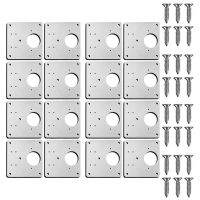 Hinge Repair Plate Kit with Hole for Cabinet, Rust Resistant Plate Repair Brackets for Kitchen Cupboard Door Furniture