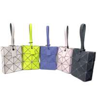 [BAOBAOIssey Miyake] issey Miyake mobile phone bag square box bag March 2023 new vertical grid diamond bag 2*3 handbag frosted small square box bag