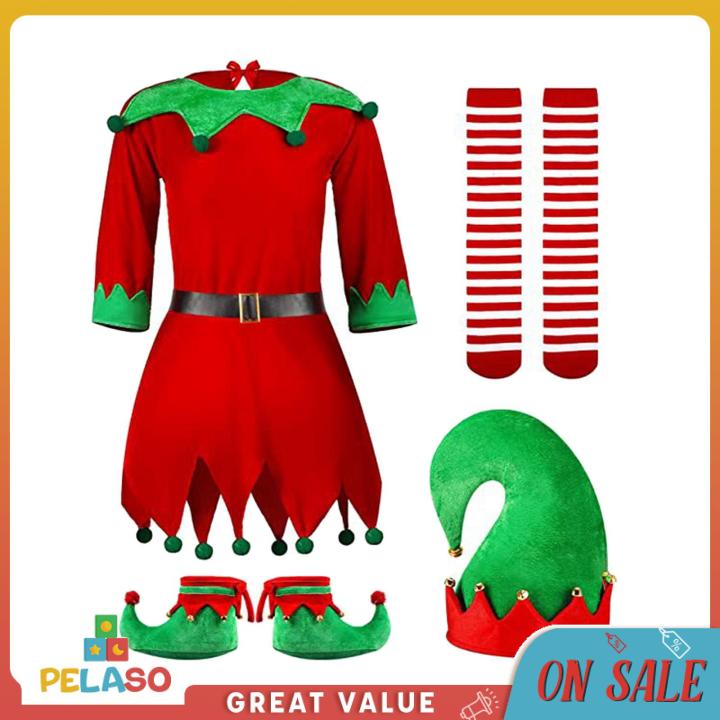 Pelaso Christmas Costume Elf Girls Boys Child Outfit for Halloween ...