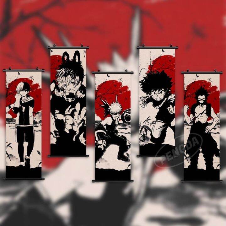 ๑-อะนิเมะผ้าใบ-hd-พิมพ์ภาพ-my-hero-academia-wall-art-todoroki-shoto-ภาพวาด-midoriya-izuku-แขวน-scrolls-โปสเตอร์ตกแต่งบ้าน