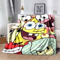 Bob Esponja Children Soft Flannel Blanket Cartoon For-SpongeBobs Throw Blanket Soft Bedspread Sofa Air Conditioner Cover