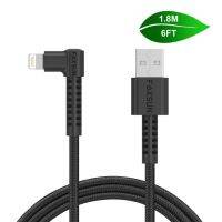 90 Degree for Lightning to USB Cable Nylon Braided, Foxsun 6FT right angle lightning cable for iPhone X/8/8plus/ 7/7 Plus/6S/6/5