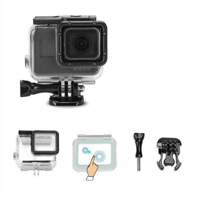 บ้านกล่องฝาครอบป้องกันสำหรับดำน้ำใต้น้ำซองกันน้ำ60ม-197ฟุตสำหรับ-gopro-hero-7สีดำ6-5ชุดอุปกรณ์