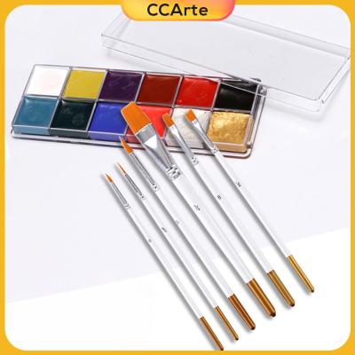 CCArte 12 Colors Face Body Paint With 6 Brushes For Party Theatre Kids Adults