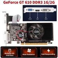 GT610 1G/2G Video Card PCIE X16 2.0 NVIDIA GeForce GT 610 DDR3 Graphics Card VGA HD DVI 64Bit 1800MHz GT610 GPU Desktop Computer Cables