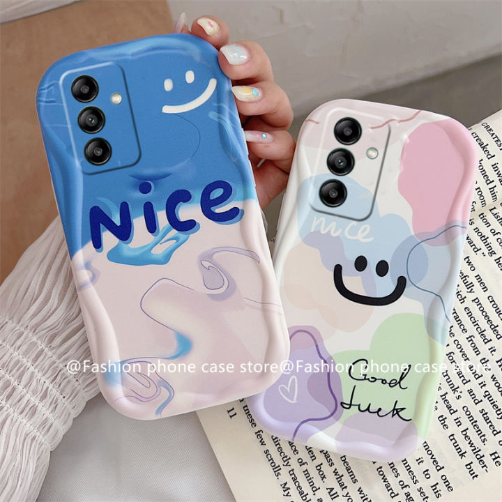 phone-case-เคส-samsung-galaxy-a14-a24-4g-a34-a54-5g-lte-a04-a04e-a04s-a03s-a02s-a03-a02-ฝาหลังซิลิโคนนิ่มสีสันสดใสลายมาการองกราฟฟิตี้ยิ้มได้เคสปกป้องเลนส์2023