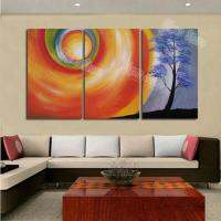 3 hand-painted oil paintings, landscape paintings, abstract tree walls, modern home decoration, Christmas gifts