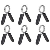 6 Pack 1 Inch (25 mm) Barbell Clip Clamps-Dumbbell Spring Collars for Standard Weight Bar,Working Out,Strength Training