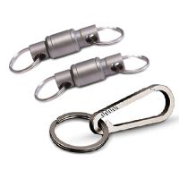 3Pcs Titanium Swivel Clip Keychain 360-Degree Rotation Keychain with Titanium Carabiner and Keyrings