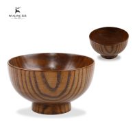 [COD] Wusang jujube large lacquer wooden bowl ins miso soup rice anti-fall anti-scald wholesale