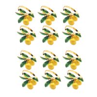 【Ready Stock&amp;COD】12 PCS Lemon Napkin Ring Napkin Ring Table Decoration Gold