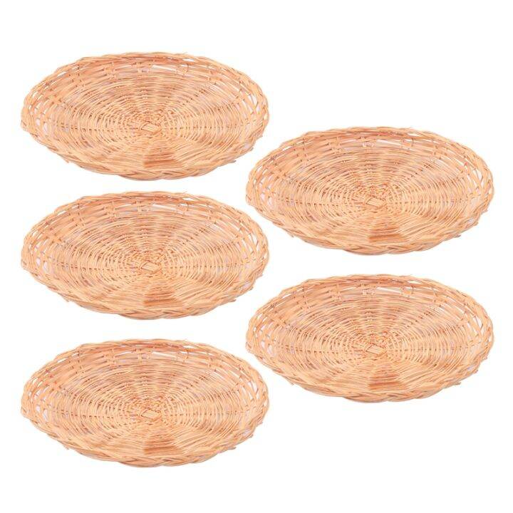 KAILIYA 9.5inch 4PCS Handmade Wicker Paper Plate Holder Set