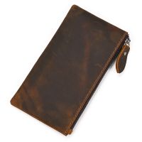 Men Womens Leather purse cellphone pouch iphone bag single zipper long purse slim wallet for coins man woman for card cash