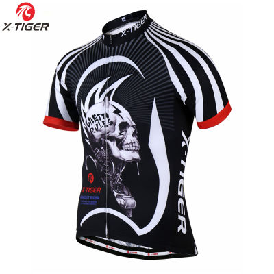 X-TIGER Skull Breathable Cycling Jersey Summer MTB Bicycle Clothing Maillot Roupas Ciclismo Bike Clothes Cycling Clothing