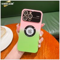 KISSCASE เคสโทรศัพท์ไล่ระดับสีคู่สำหรับ Iphone 14 Pro Max Plus ฟิล์มกระจกเลนส์ความละเอียดสูงสำหรับ Iphone 13 12 11 Pro Max High End หน้าต่างขนาดใหญ่แฟชั่นฝาหลังกันกระแทกฟิล์มเลนส์ตัว12Pro