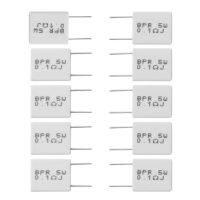 10 Pcs 0.1R 5 W 5% ตัวต้านทานซีเมนต์0.1Ohm Non-Inductive Resistor BPR56