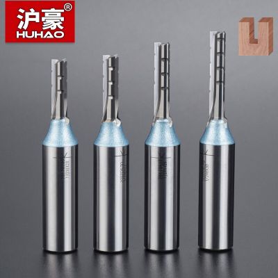 HUHAO 1/2－Shank 3 Flute Milling Cutter TCT Straight Router Bits Trimming End Mill Cutters สําหรับ MDF Plywood Chipboard Slot เจาะ
