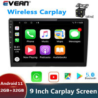 (2GB + 32GB) Android 11 วิทยุติดรถยนต์ 2 Din Auto Radio 9 "เครื่องเล่นมัลติมีเดีย Carplay Car Stereo MP5 ตัวรับสัญญาณบลูทู ธ