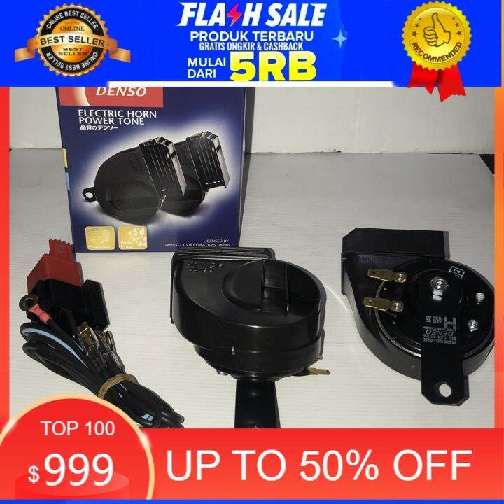 ORIGINAL Klakson denso keong waterproof + kabel relay denso complete