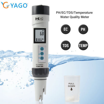 RCYAGO PH Meter 4 In 1 Ph/tds /Ec/เครื่องวัดอุณหภูมิตัวทดสอบคุณภาพน้ำสำหรับไฮโดรโปนิกส์น้ำดื่มพืชสวน