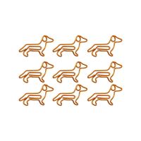 Cute Golden Cartoon Special-shaped Paper Clamps Gold Paper Clip Dachshund Paper Clips Bookmark Clip