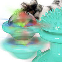 Windmill Cat Toy Soft TPR การดูดซับที่แข็งแกร่งสำหรับสัตว์เลี้ยง Interactive Windmill Turntable Kitten Teasing Toy