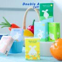 Double A Care เพียว &amp; พรีเมียมทิชชู หนา 3 ชั้น แบบมินิพอกเก็ต ลาย Cotton Rabbit 10 แผ่น/ชิ้น คละลาย (แพ็ค 12 ชิ้น)