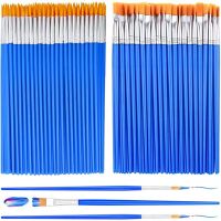 100pcs Paint Brushes Set for Kids Acrylic with Flat Round Pointed Paint Brushes Craft Watercolor Oil Painting Brushes Drawing Painting Supplies