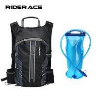 RIDERACE กระเป๋าน้ำจักรยานพับเก็บได้10L กีฬาเดินป่ากลางแจ้งแบบพกพาระบายอากาศได้จักรยานเสือหมอบสำหรับการขี่จักรยานกระเป๋าเป้สะพายหลังถุงภาวะน้ำในร่างกาย