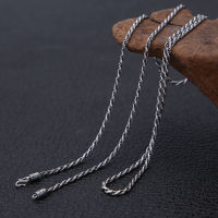 Thai Silver Classic Retro Weave Necklaces For Women S925 Sterling Silver Long Chain Necklaces Real Silver Cross Necklace Jewery