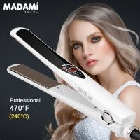 Professional Hair Straightener 470℉ High Temperature Titanium Plate Fast Heating Salon 2 In 1 Hair Flat Iron Curler Dual Voltage