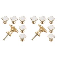 6 Pcs Four-Leaf Knobs Creative Metal Handle Cabinet Drawer Pulls for Furniture Cabinet with Screws